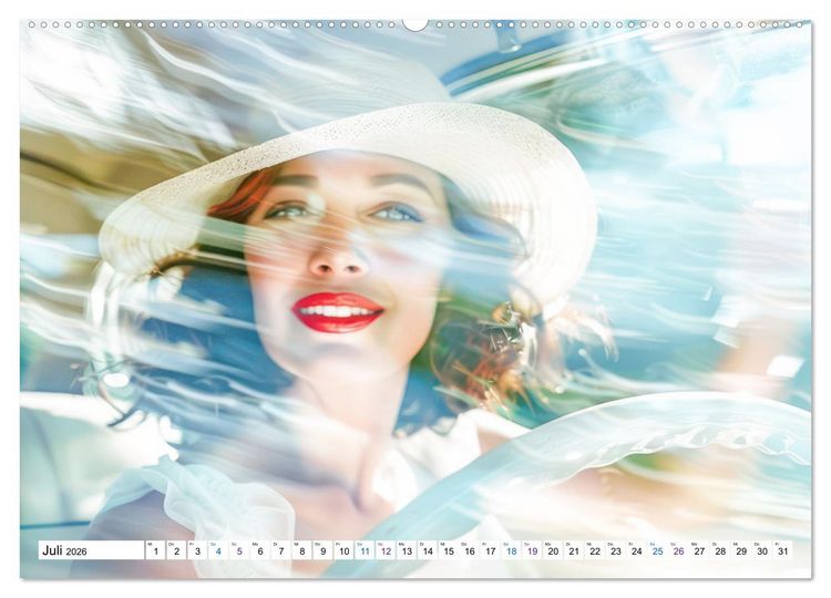 Produktbild: Doppelbelichtung in luftig leichten KI-Bildern (Wandkalender 2026 DIN A2 quer), CALVENDO Monatskalender