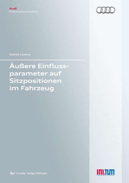 Produktbild: &Auml;u&szlig;ere Einflussparameter auf Sitzpositionen im Fahrzeug
