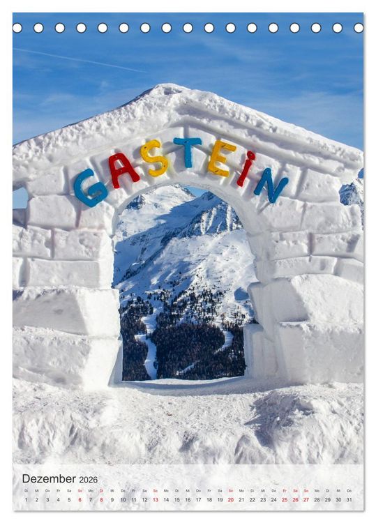 Produktbild: Willkommen in Bad Gastein (Tischkalender 2026 DIN A5 hoch), CALVENDO Monatskalender