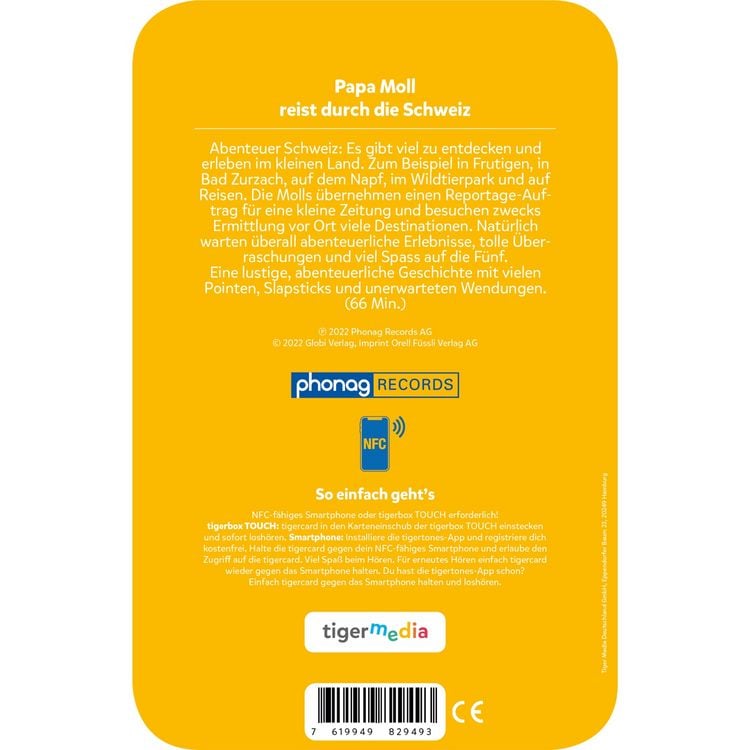 Produktbild: Tigercard - Papa Moll reist durch die Schweiz