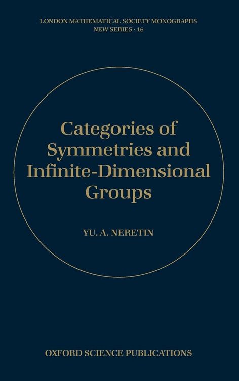 Produktbild: Categories of Symmetries and Infinite-Dimensional Groups