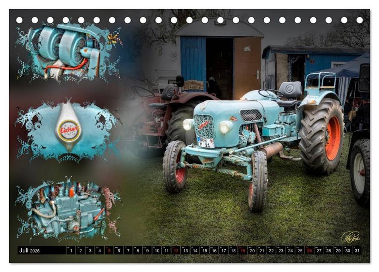 Produktbild: Oldtimer - Traktoren (Tischkalender 2026 DIN A5 quer), CALVENDO Monatskalender