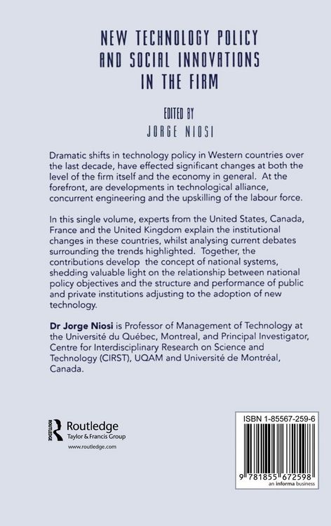 Produktbild: New Technology Policy and Social Innovations in the Firm