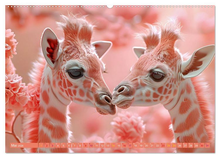 Produktbild: GIRAFFEN - Modern Art (hochwertiger Premium Wandkalender 2026 DIN A2 quer), Kunstdruck in Hochglanz