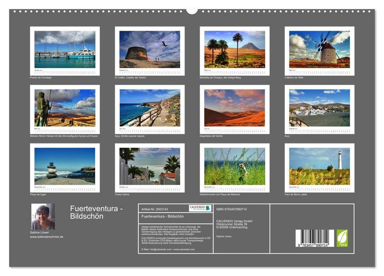 Produktbild: Fuerteventura - Bildsch&ouml;n (Wandkalender 2026 DIN A2 quer), CALVENDO Monatskalender