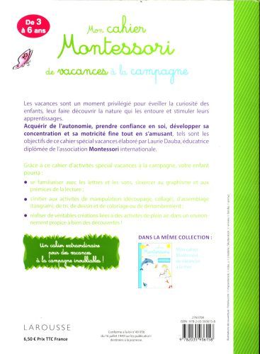 Produktbild: Mon cahier Montessori de vacances &agrave; la campagne : de 3 &agrave; 6 ans