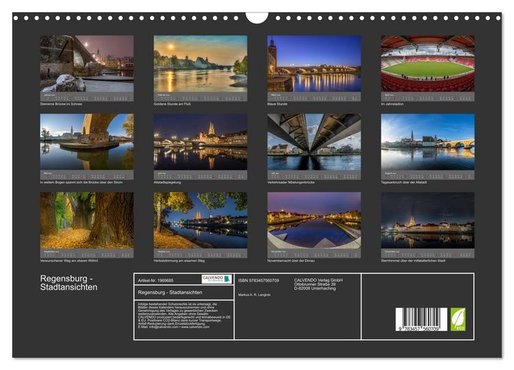 Produktbild: Regensburg - Stadtansichten (Wandkalender 2026 DIN A3 quer), CALVENDO Monatskalender