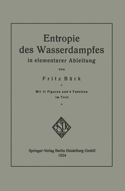 Produktbild: Entropie des Wasserdampfes in elementarer Ableitung