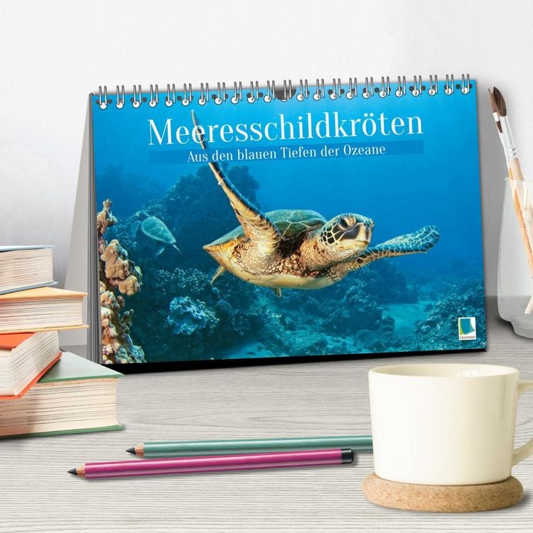 Produktbild: Meeresschildkr&ouml;ten: Aus den blauen Tiefen der Ozeane (Tischkalender 2026 DIN A5 quer), CALVENDO Monatskalender