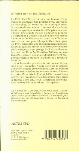Produktbild: Les premi&egrave;res &eacute;ditions des sentiments : journal 1961-1972