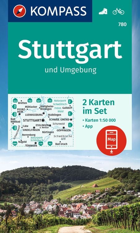Bild vom Artikel KOMPASS Wanderkarten-Set 780 Stuttgart und Umgebung (2 Karten) 1:50.000 vom Autor 