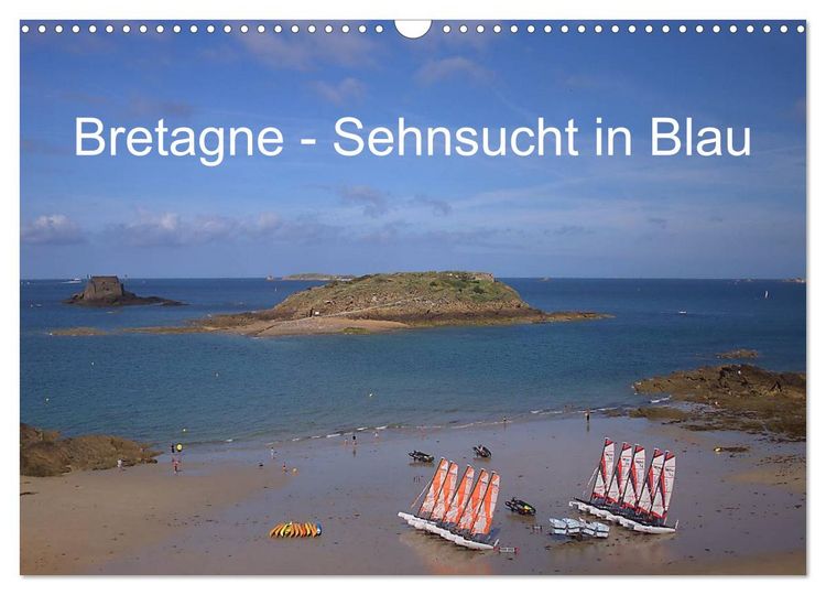 Produktbild: Bretagne - Sehnsucht in Blau (Wandkalender 2026 DIN A3 quer), CALVENDO Monatskalender