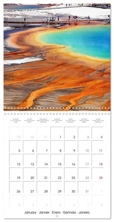 Produktbild: Yellowstone, Hot springs and geysers (Wall Calendar 2026 12 &times; 12 Inch) CALVENDO 12 Month Wall Calendar