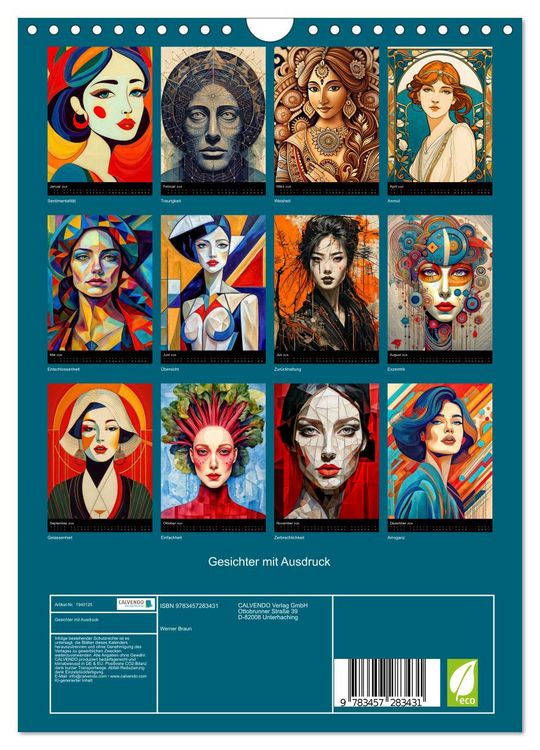 Produktbild: Gesichter mit Ausdruck (Wandkalender 2026 DIN A4 hoch), CALVENDO Monatskalender