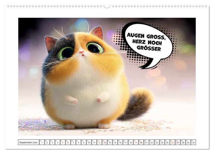 Produktbild: Katzenhumor im Blick (Wandkalender 2026 DIN A2 quer), CALVENDO Monatskalender