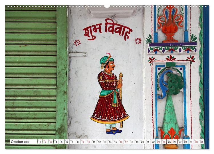 Produktbild: Farbenfrohes Indien (hochwertiger Premium Wandkalender 2027 DIN A2 quer), Kunstdruck in Hochglanz