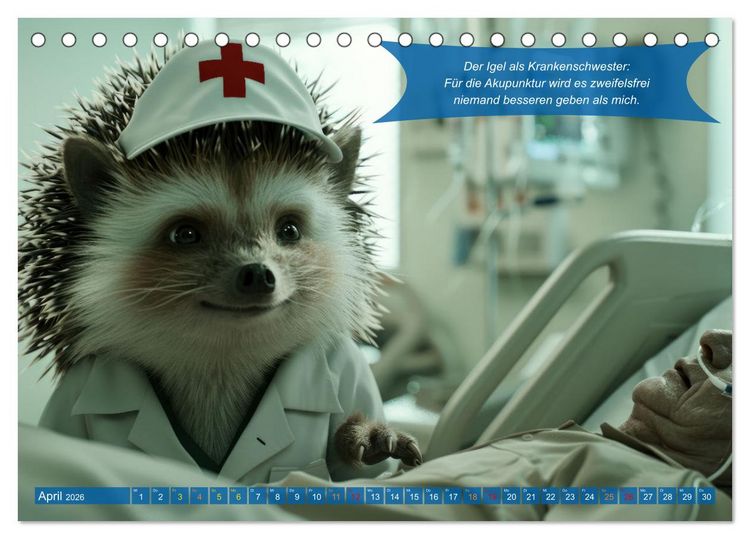 Produktbild: Tierisch lustige Krankenpfleger (Tischkalender 2026 DIN A5 quer), CALVENDO Monatskalender