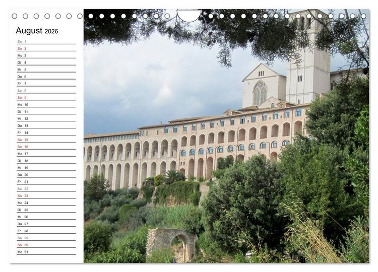 Produktbild: Camino di Assisi - Franziskusweg (Wandkalender 2026 DIN A4 quer), CALVENDO Monatskalender
