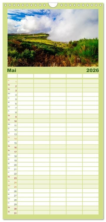 Produktbild: Familienplaner 2026 - Madeira - Eine Perle im Atlantischen Ozean mit 5 Spalten (Wandkalender, 21 x 45 cm) CALVENDO