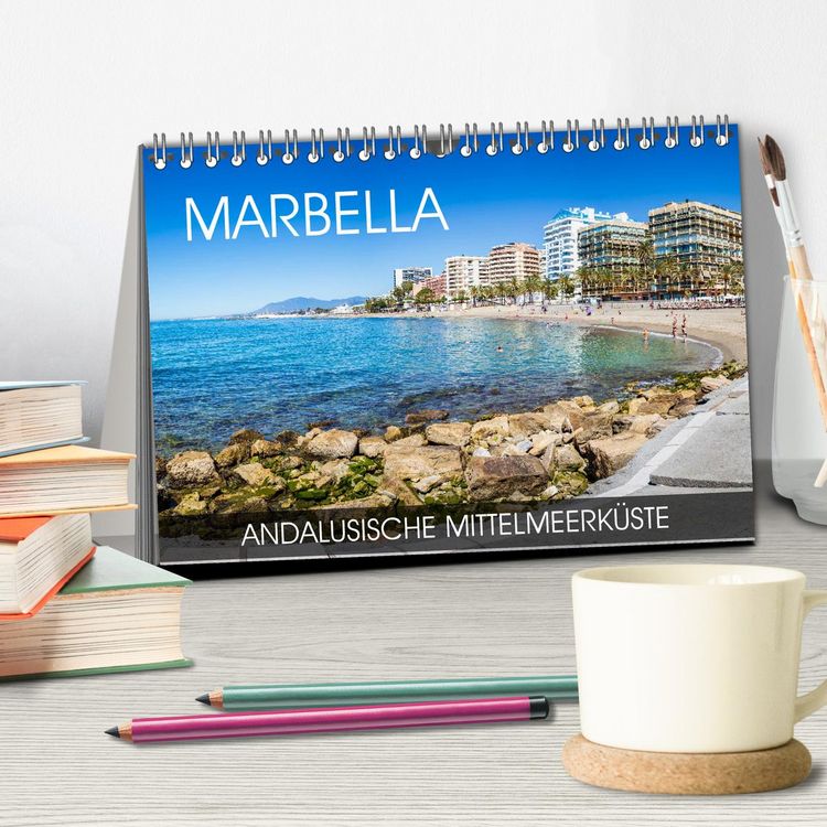 Produktbild: Marbella - andalusische Mittelmeerk&uuml;ste (Tischkalender 2026 DIN A5 quer), CALVENDO Monatskalender