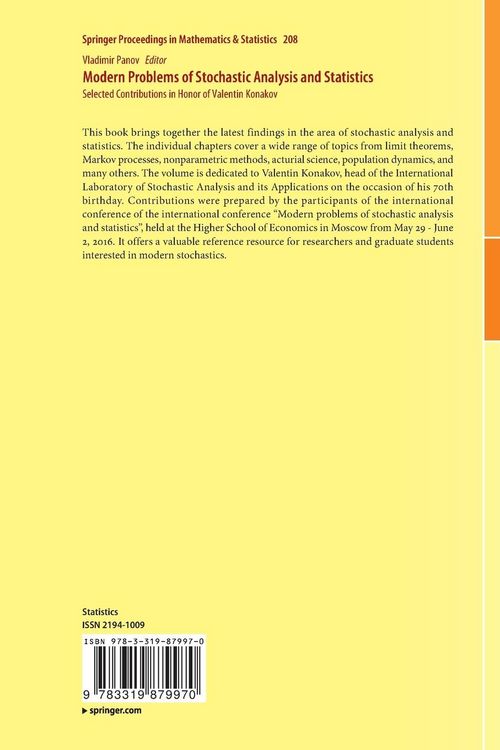 Produktbild: Modern Problems of Stochastic Analysis and Statistics
