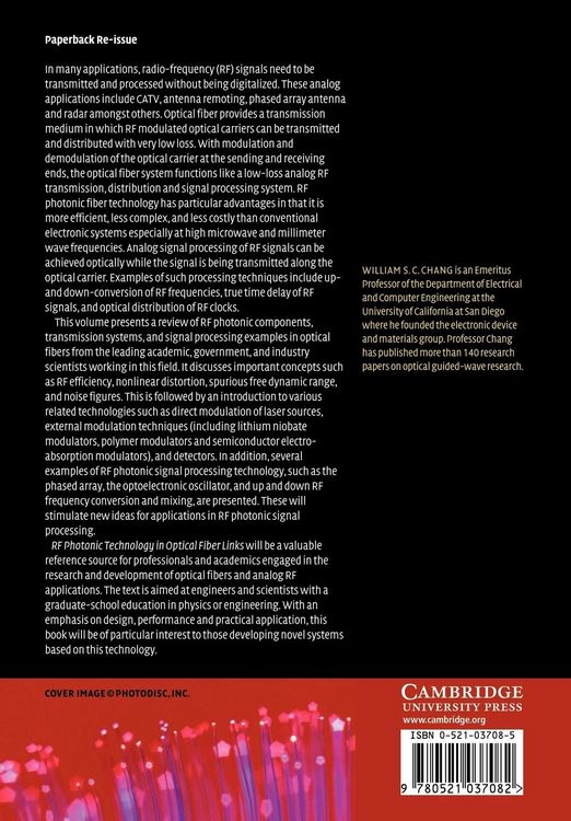 Produktbild: RF Photonic Technology in Optical Fiber Links