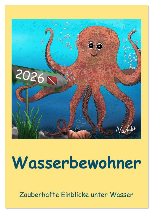 Produktbild: Wasserbewohner (Wandkalender 2026 DIN A2 hoch), CALVENDO Monatskalender
