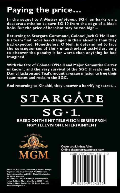 Produktbild: STARGATE SG-1 The Cost of Honor