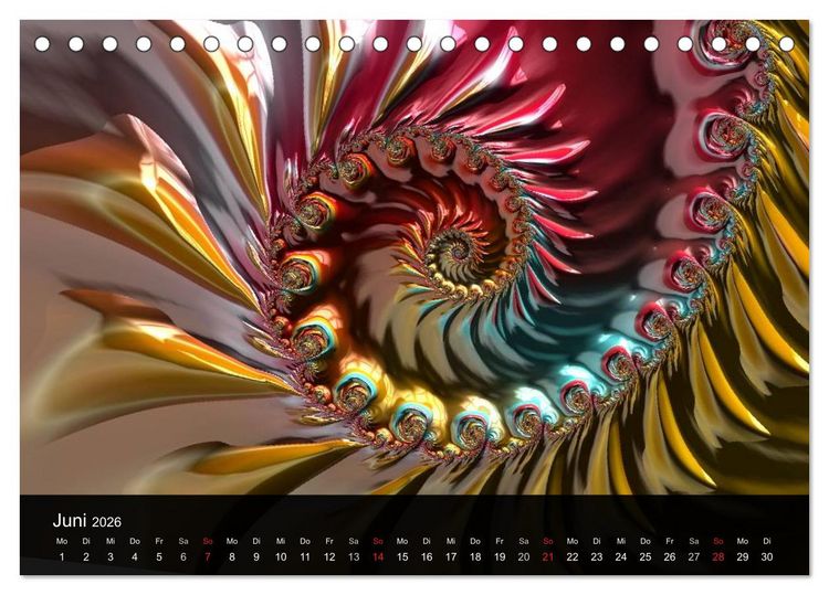 Produktbild: Fraktale Sch&ouml;nheit 2026 (Tischkalender 2026 DIN A5 quer), CALVENDO Monatskalender