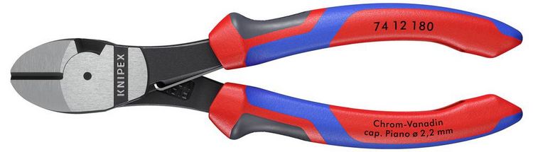 Produktbild: Knipex 74 12 180 Werkstatt Kraft-Seitenschneider mit Facette 180mm