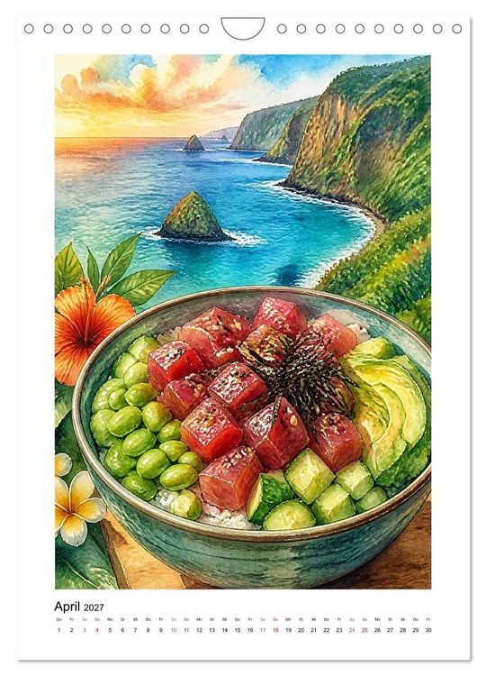 Produktbild: Aloha K&uuml;che - Gemalte Gaumenfreuden (Wandkalender 2027 DIN A4 hoch), CALVENDO Monatskalender