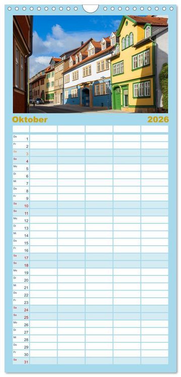 Produktbild: Familienplaner 2026 - Residenzstadt Gotha - Reise durch das sch&ouml;ne Th&uuml;ringen mit 5 Spalten (Wandkalender, 21 x 45 cm) CALVENDO