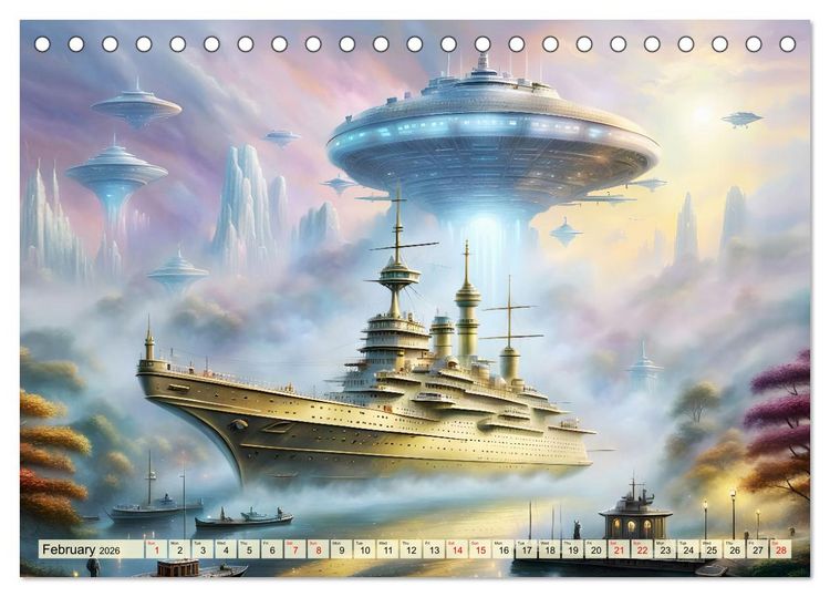 Produktbild: Gigantic ships - Journey into the future (Desk Calendar 2026 DIN A5 landscape), CALVENDO 12 Month DeskCalendar