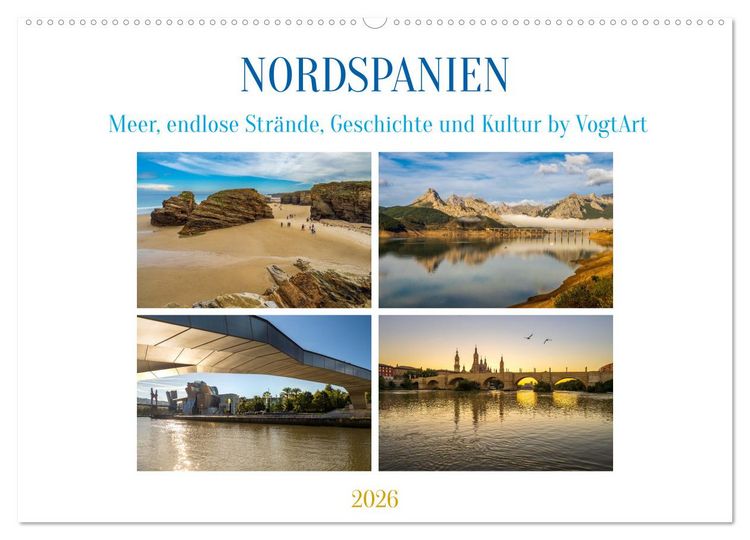 Produktbild: Nordspanien, Meer, endlose Str&auml;nde, Geschichte und Kultur by VogtArt (Wandkalender 2026 DIN A2 quer), CALVENDO Monatskalender