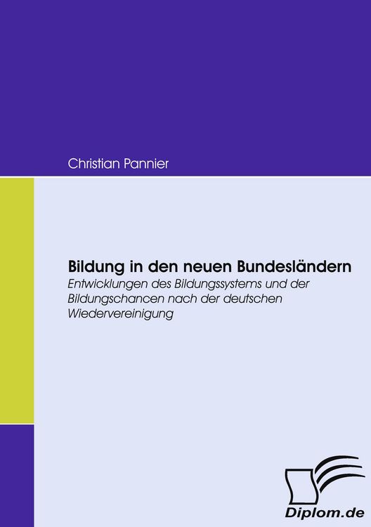 Produktbild: Bildung in den neuen Bundesl&auml;ndern