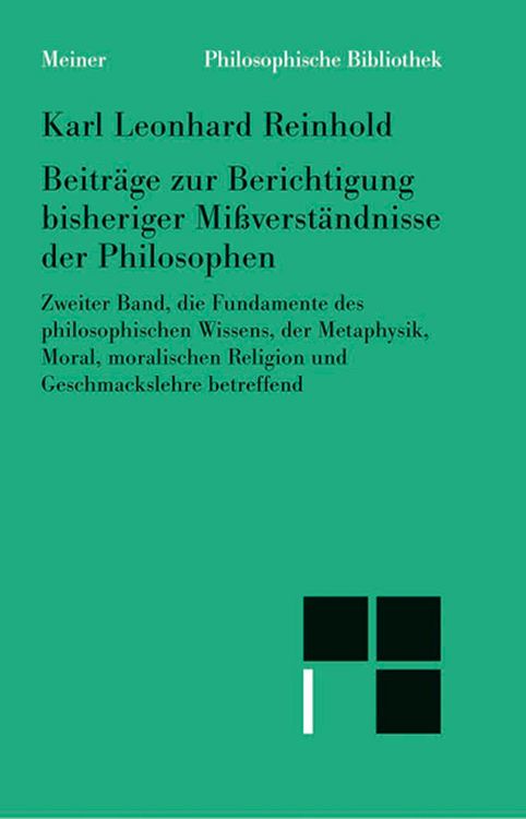 Produktbild: Beitr&auml;ge zur Berichtigung bisheriger Mi&szlig;verst&auml;ndnisse der Philosophen (II)