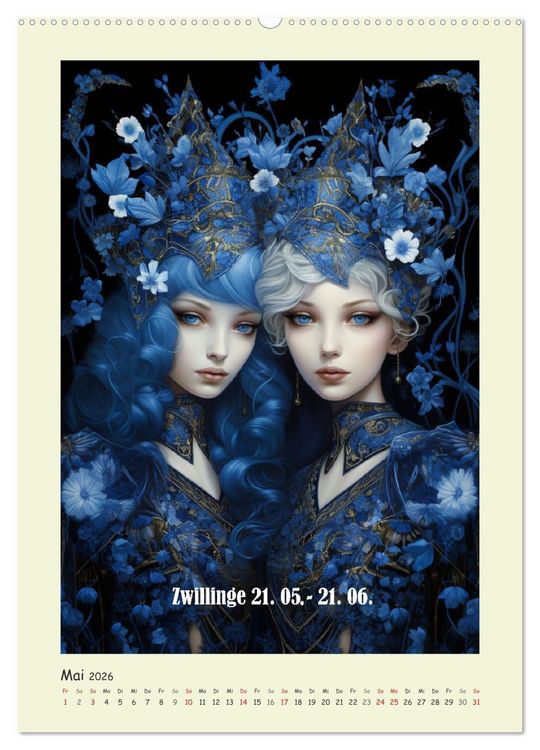 Produktbild: Tierkreiszeichen. Mit Frauenpower Sternzeichen durch das Jahr (hochwertiger Premium Wandkalender 2026 DIN A2 hoch), Kunstdruck in Hochglanz