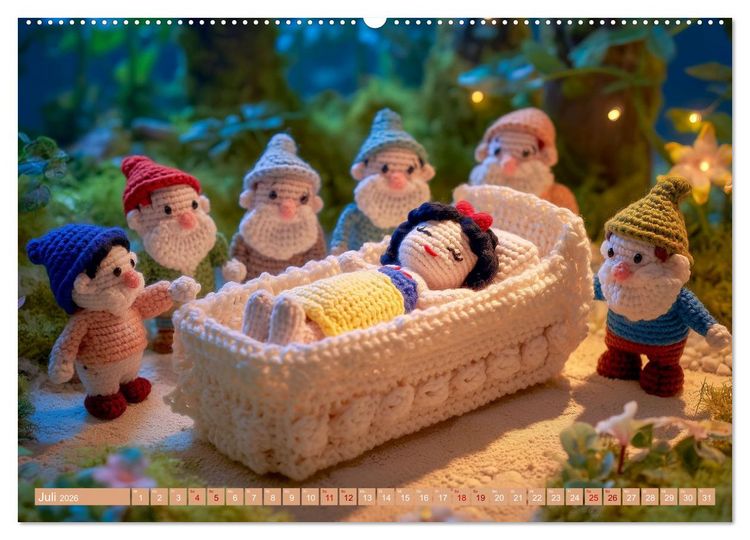 Produktbild: Amigurumi M&auml;rchenstunde nach den Gebr&uuml;dern Grimm (Wandkalender 2026 DIN A2 quer), CALVENDO Monatskalender