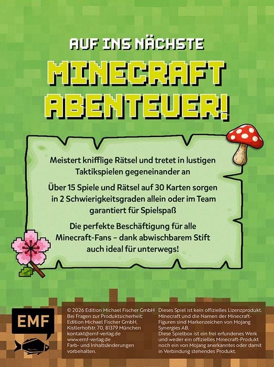 Produktbild: Kartenspiel: Mini-Games f&uuml;r Minecraft-Fans &ndash; mit abwischbarem Stift