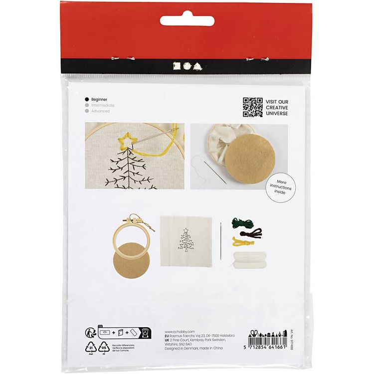Produktbild: Creativ Company DIY Sets Sticken & Nadelstanzen Mini Kreativ Set Sticken, Weihnachtsbaum, Kreativ Box
