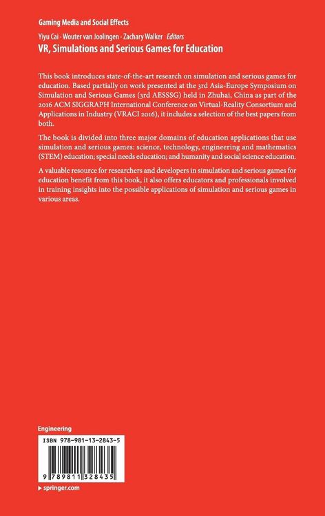 Produktbild: VR, Simulations and Serious Games for Education