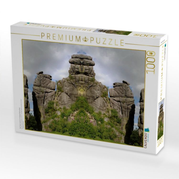 Produktbild: CALVENDO Puzzle Die Externsteine im Spiegel betrachtet | 1000 Teile Lege-Gr&ouml;&szlig;e 64x48cm Foto-Puzzle f&uuml;r gl&uuml;ckliche Stunden
