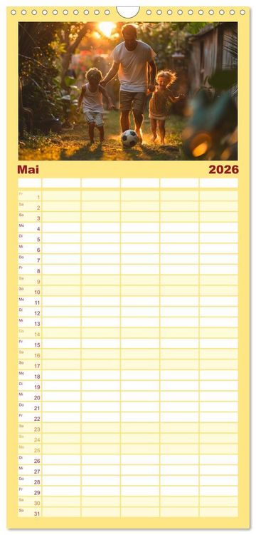 Produktbild: Familienplaner 2026 - Fu&szlig;ball im Blut mit 5 Spalten (Wandkalender, 21 x 45 cm) CALVENDO