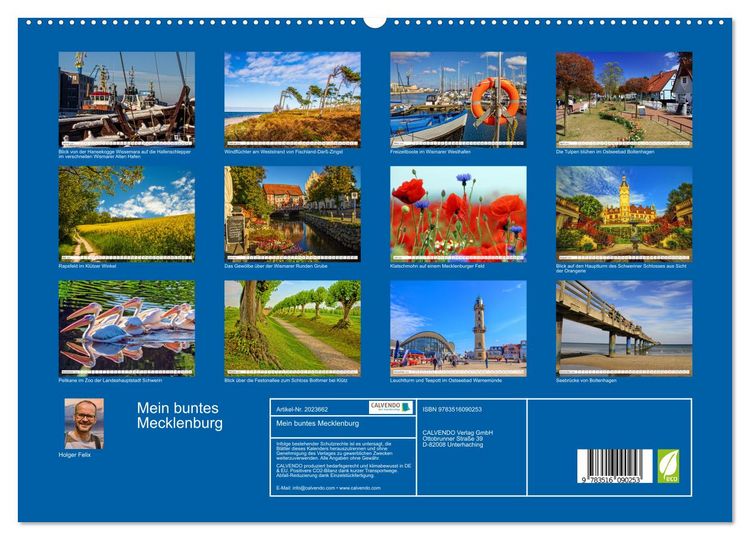 Produktbild: Mein buntes Mecklenburg (hochwertiger Premium Wandkalender 2026 DIN A2 quer), Kunstdruck in Hochglanz