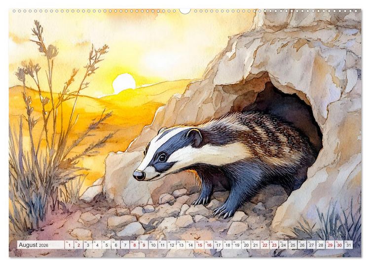 Produktbild: Wildtiere Europas - Farbwelt der heimischen Fauna (hochwertiger Premium Wandkalender 2026 DIN A2 quer), Kunstdruck in Hochglanz