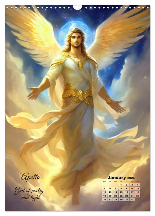 Produktbild: Gods of Greek mythology (Wall Calendar 2026 DIN A3 portrait), CALVENDO 12 Month Wall Calendar