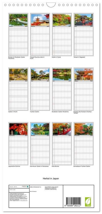 Produktbild: Familienplaner 2027 - Herbst in Japan mit 5 Spalten (Wandkalender, 21 x 45 cm) CALVENDO