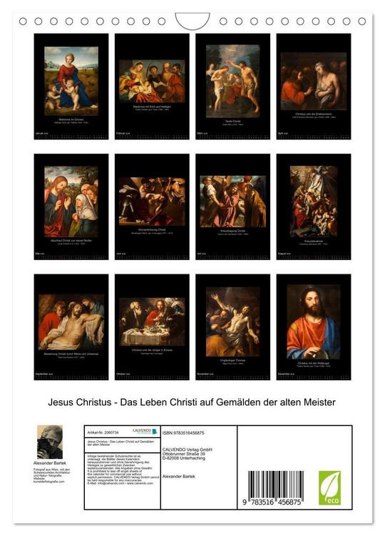 Produktbild: Jesus Christus - Das Leben Christi auf Gem&auml;lden der alten Meister (Wandkalender 2026 DIN A4 hoch), CALVENDO Monatskalender
