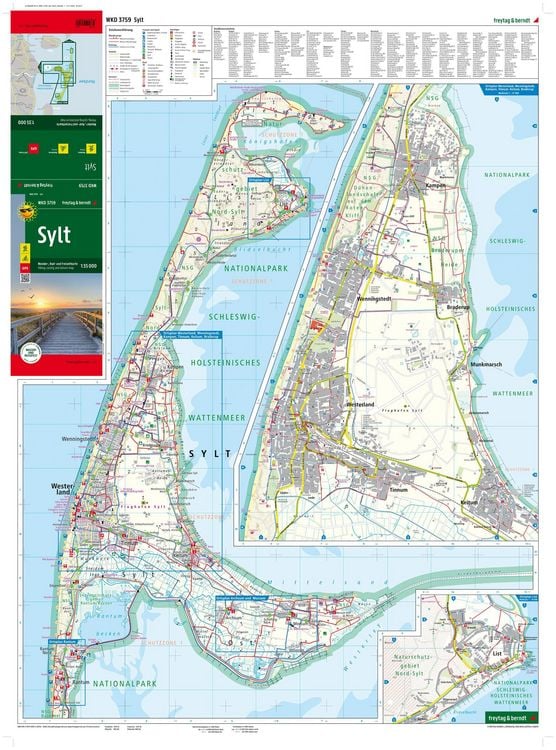 Produktbild: Sylt, Wander-, Rad- und Freizeitkarte 1:35.000, freytag & berndt, WKD 3759