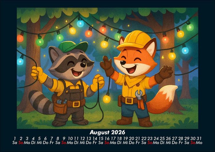 Produktbild: Rocco & Finn - Auf dem Weg zum Elektriker 2026 Fotokalender DIN A5